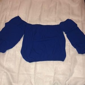 New Royal blue off shoulders crop top